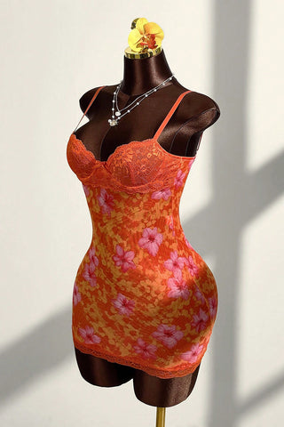 Leopard Print Lace Casual Dress