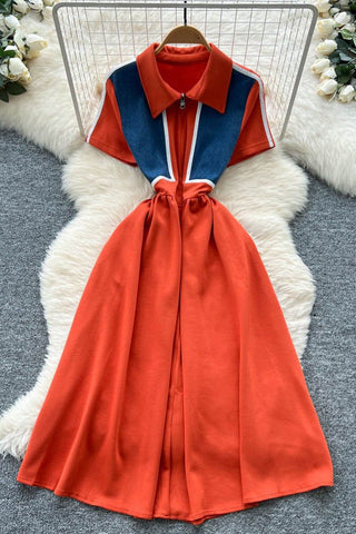Collared Colorblock Dress