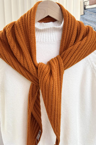 Ribbed Knit Shawl Wrap