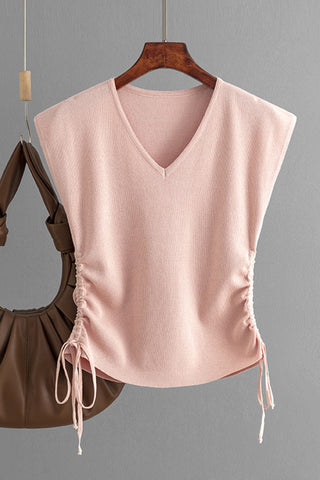 V-Neck Ruched T-Shirt