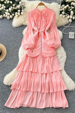 Tiered Ruffle Evening Gown