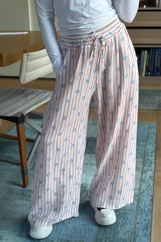 Striped Wide-Leg Casual Pants