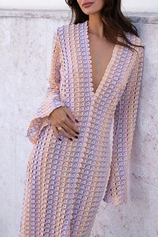V-Neck Printed Maxi Dress