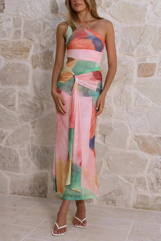 Asymmetrical Cutout Casual Dress