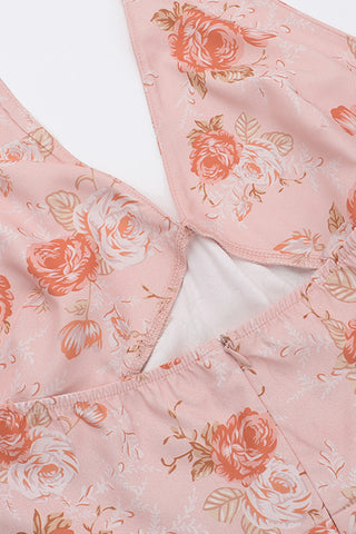 Halter Neck Floral Midi Dress