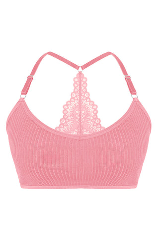 Lace-Back Ribbed Tank Top