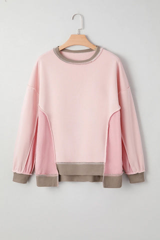 Color Block Patchwork Oversize Sweatshirt