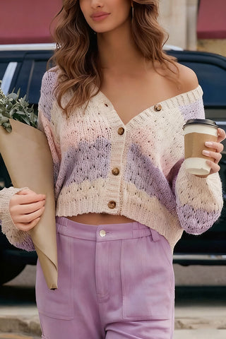 Button-Front Knit Cardigan