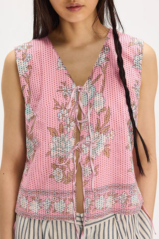 Floral Tie-Front Vest