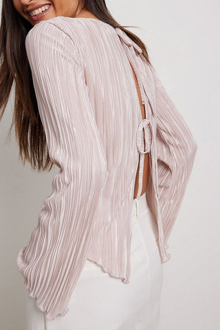 Ribbed Long Sleeve Blouse