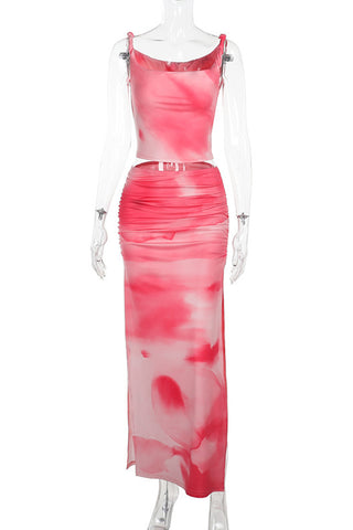 Gradient Sleeveless Skirt Set