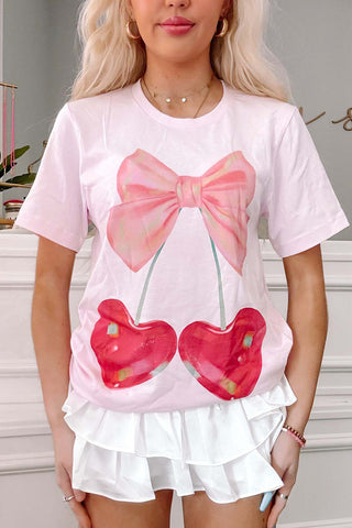 Graphic Bow and Heart T-Shirt