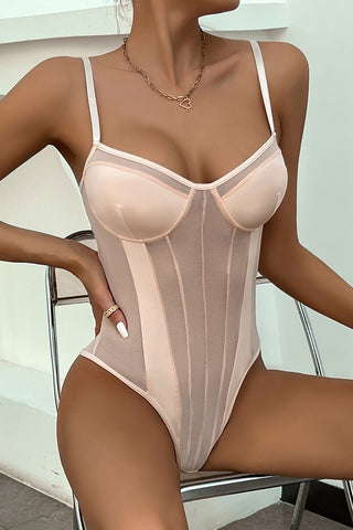 Strappy Sheer Panel Bodysuit