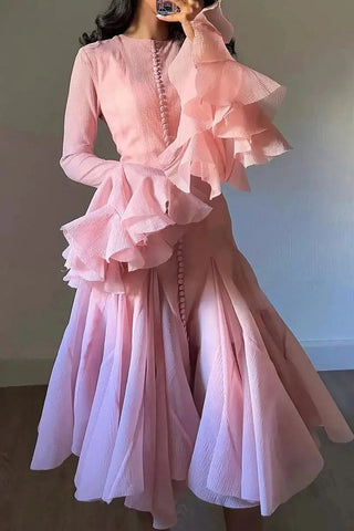 Flared Sleeve Casual Dress