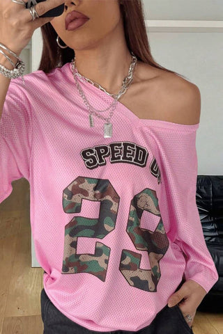 Off-Shoulder Graphic T-Shirt