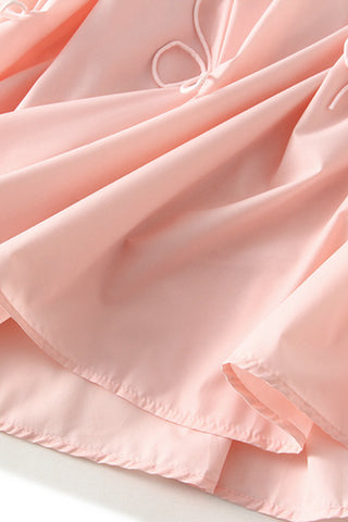 Bow-Embellished Casual Flared Skirt