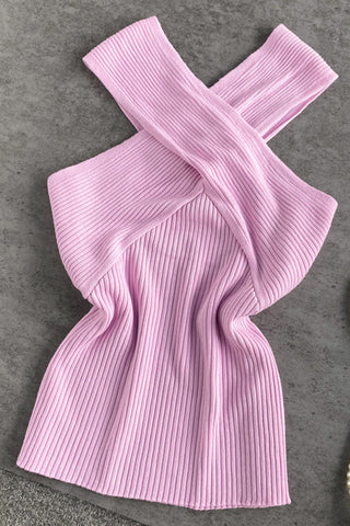 Cross-Back Ribbed Tank Top