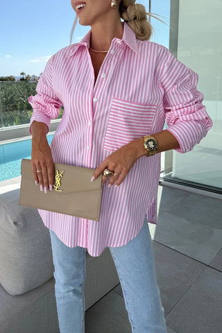 Striped Long Sleeve Button-Up Shirt