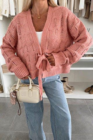 Open-Knit Cardigan Sweater