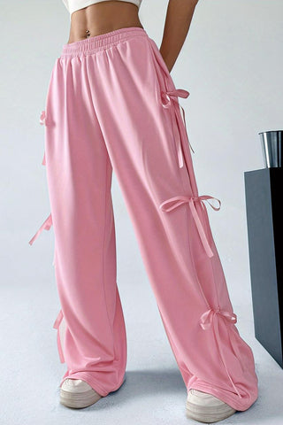 Side Tie Ribbon Casual Pants
