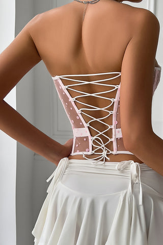 Polka Dot Sheer Bustier Top