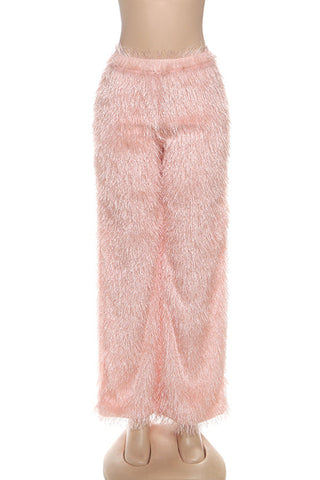 Textured Wide-Leg Casual Pants