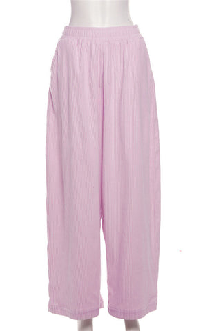 Elastic Waist Relaxed Wide-Leg Pants