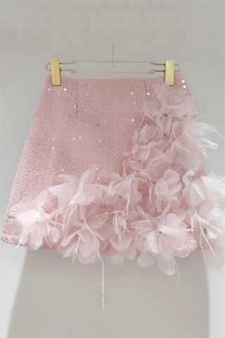 Floral Embellished Mini Skirt