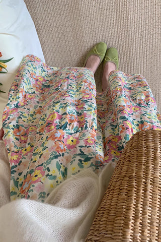 Floral Tiered Midi Skirt