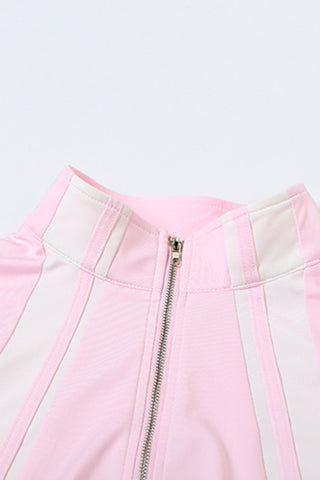 Sporty Zip-Up Two-Piece Set