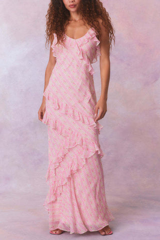 Flowing Ruffle Maxi Dress