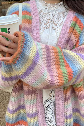 Striped Oversized Cardigan