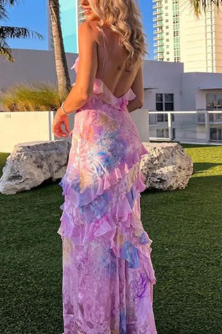 Sleeveless Ruffled Maxi Dress