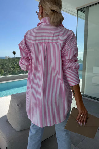 Striped Long Sleeve Button-Up Shirt