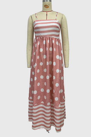 Striped and Polka Dot Maxi Dress