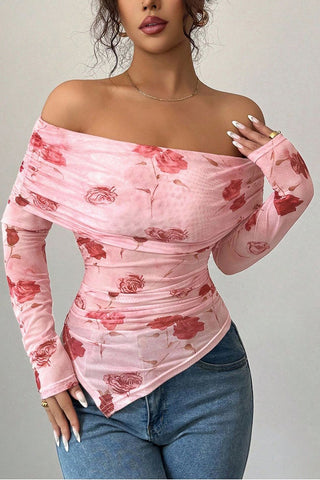 Off-Shoulder Floral Blouse