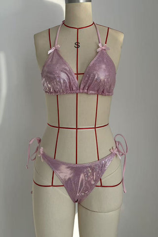 Stylish Tie-Front Bikini Set