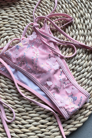 V-Wire Embellished Bikini Set