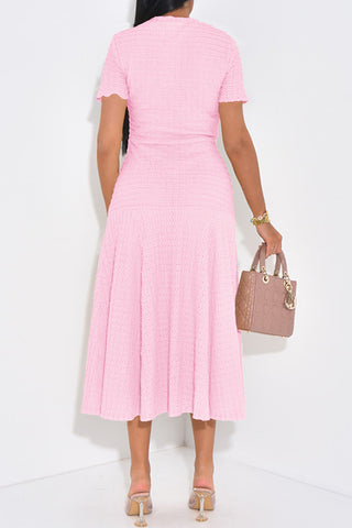 Button-Front Casual Midi Dress