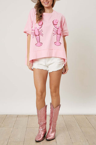Oversized Lobster Print T-Shirt