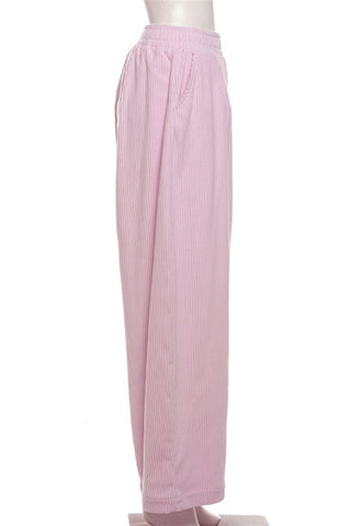 Elastic Waist Relaxed Wide-Leg Pants
