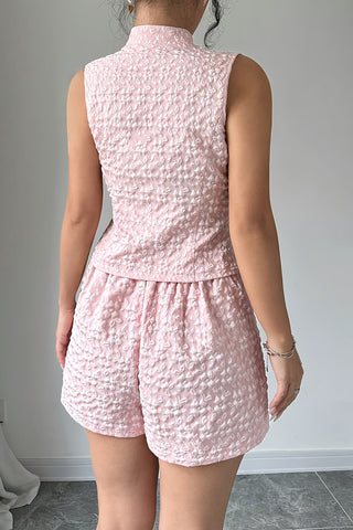 Textured Sleeveless Short Set
