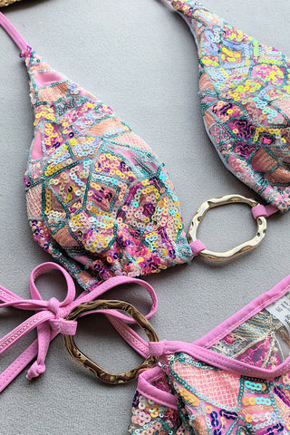 Boho Chic Bikini Set with Elegant Rings