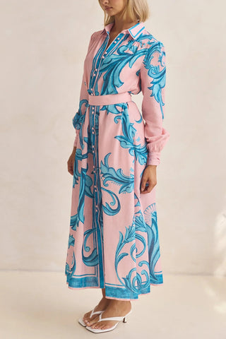 Floral Button-Down Shirt Dress