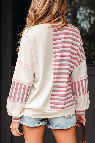 Striped Patchwork Long Sleeve Top