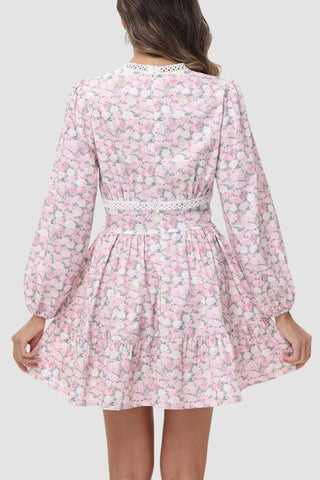 Floral Puff Sleeve Casual Dress