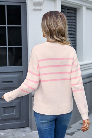 Bow Accent Striped Sweater