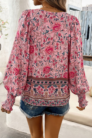 Floral Boho Blouse with Billowy Sleeves