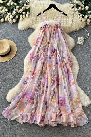 Flowing Ruffled Vacation Dress