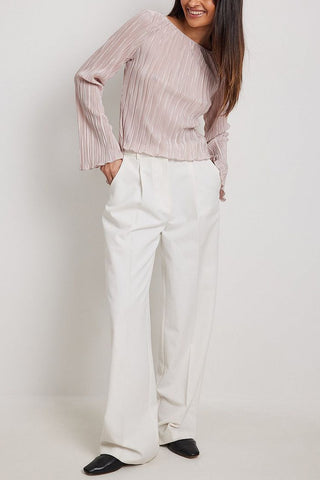 Ribbed Long Sleeve Blouse